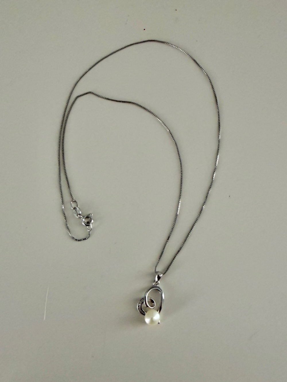 Sterling Silver Heart Shaped Pearl Pendant Necklace - White Pearl🌹